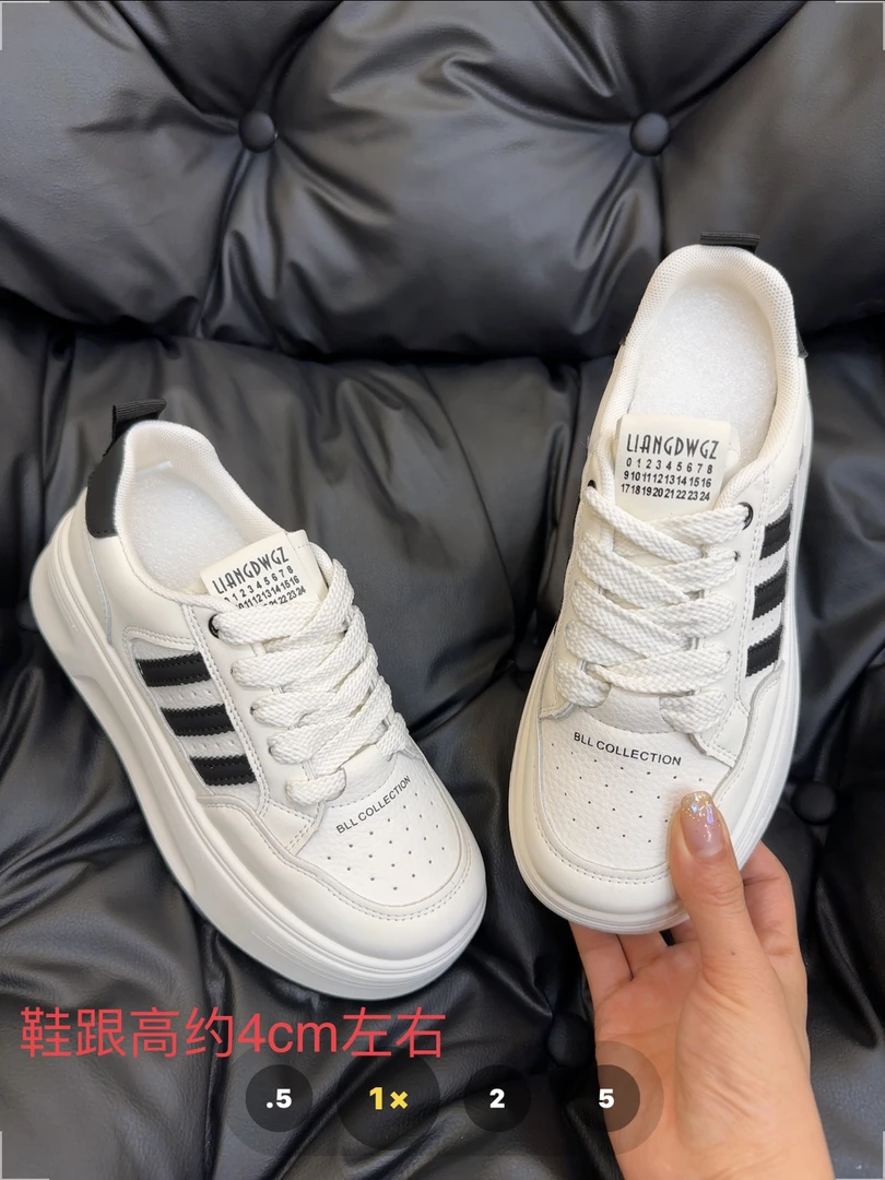 【七安倩】815经典白黑拼色休闲鞋