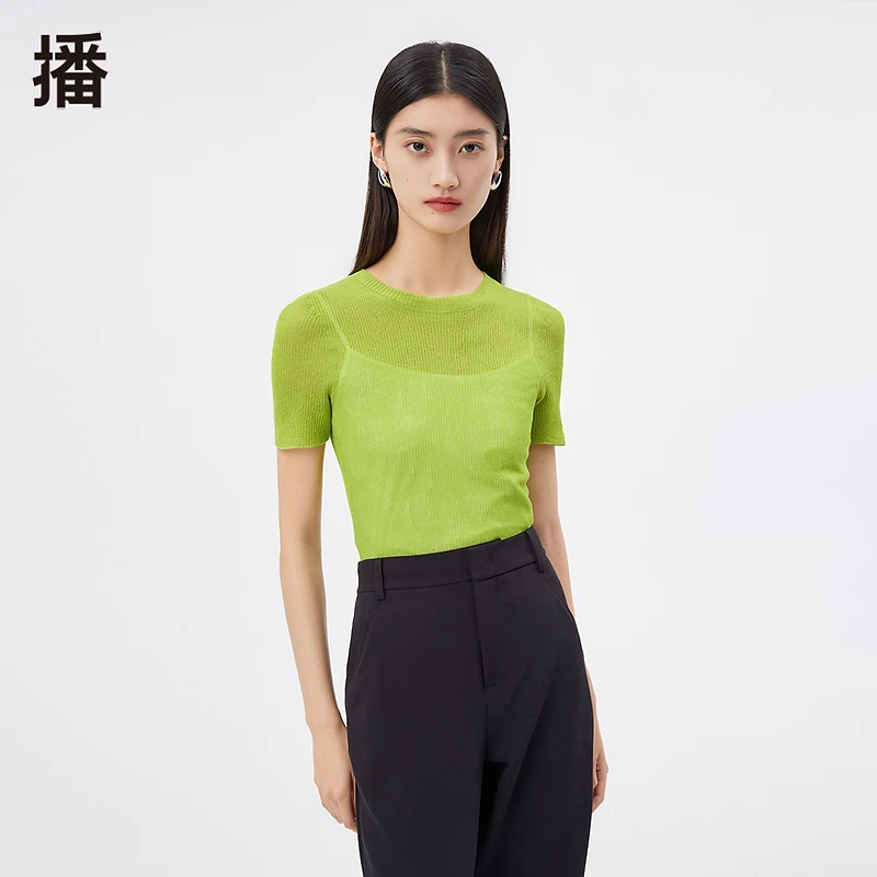 【达人专属】播夏季修身气质毛针织衫BDQ2SD1500幸为山川客