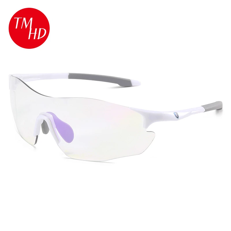 全天候炫彩紫变色跑步眼镜变色运动护目镜