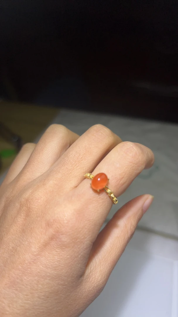 天然南红戒指活口