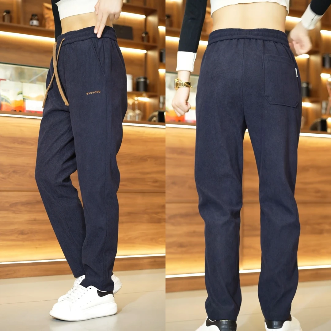 2025秋冬季新款博奥绒直筒加厚休闲裤面料柔软舒适百搭宽松长裤