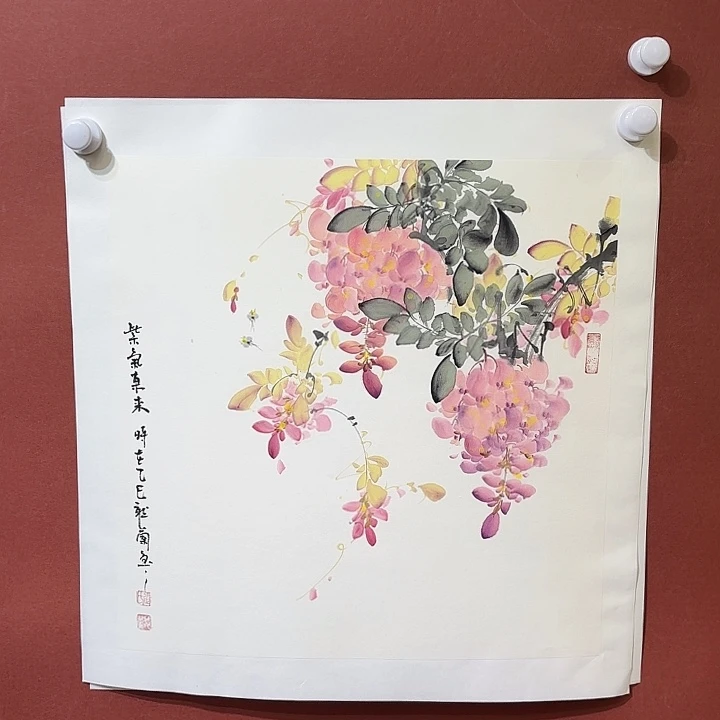 国画听兰老师花鸟