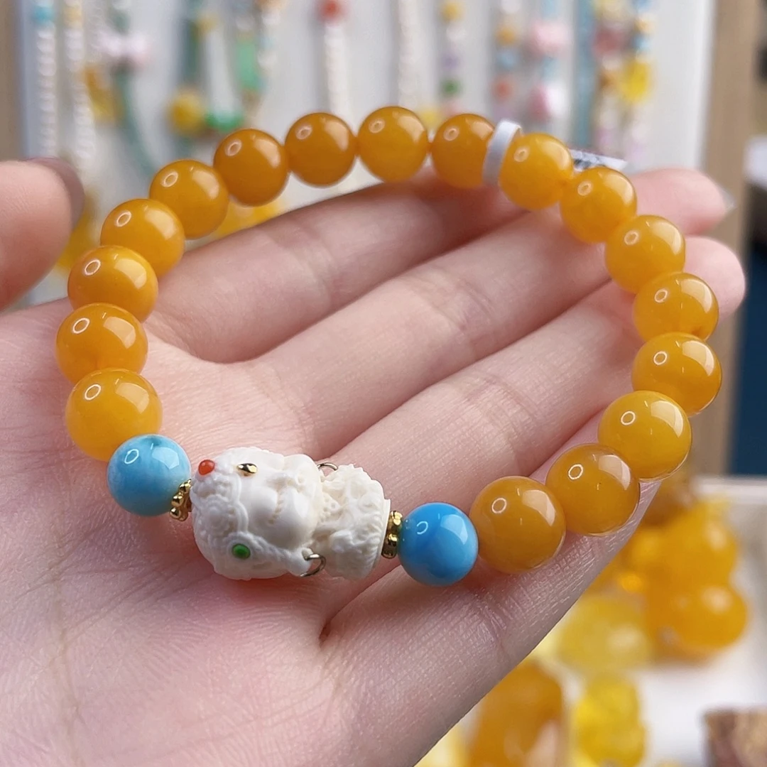 蜜蜡未镶嵌裸石蜜蜡手串