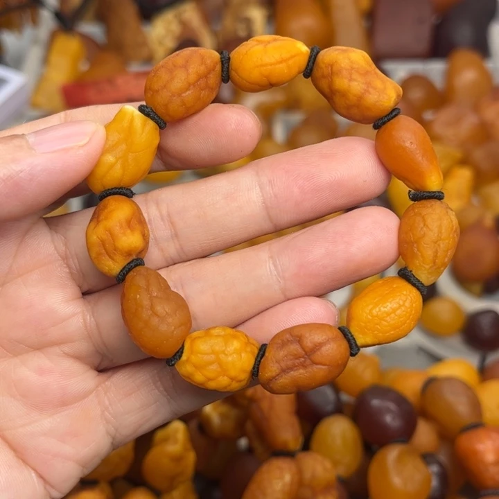 裸石琥珀未镶嵌天然蜜蜡手串