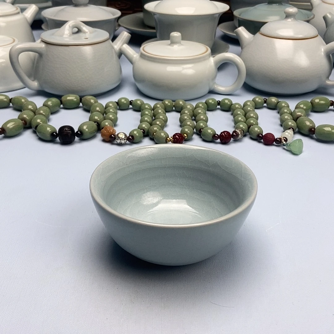 杯微瑕天蓝碗杯原矿原釉原产地