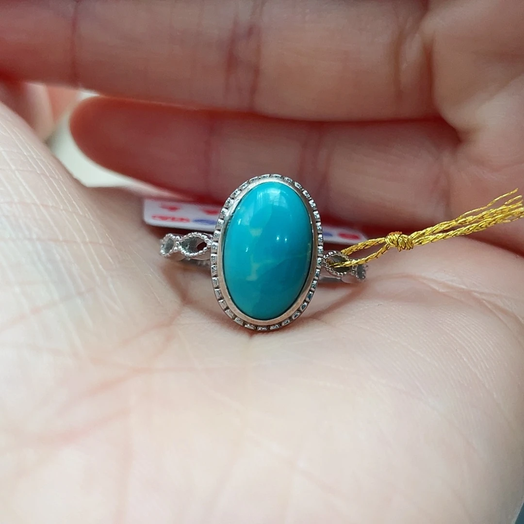 绿松石戒指银S925镶嵌