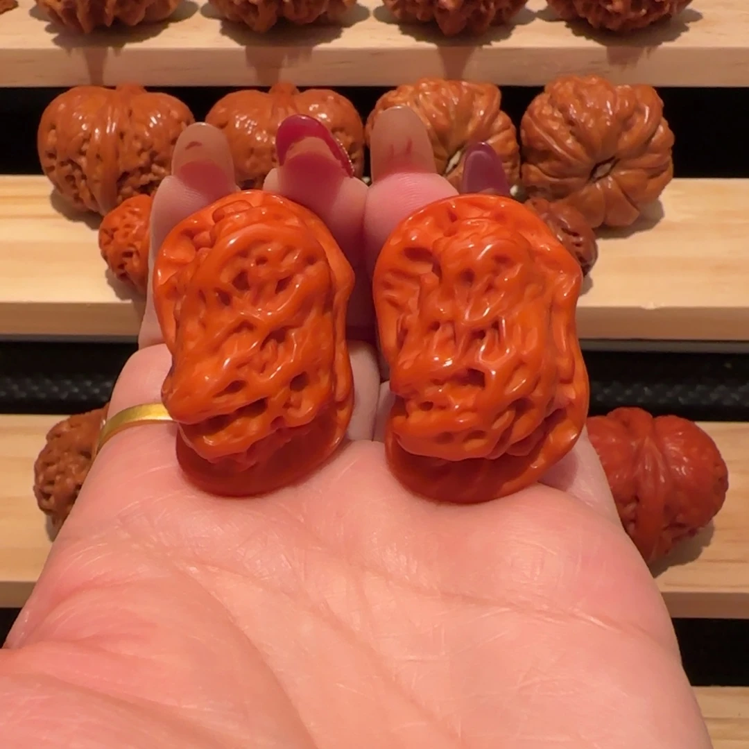 文玩核桃吊坠玉化鸳鸯38精品2817