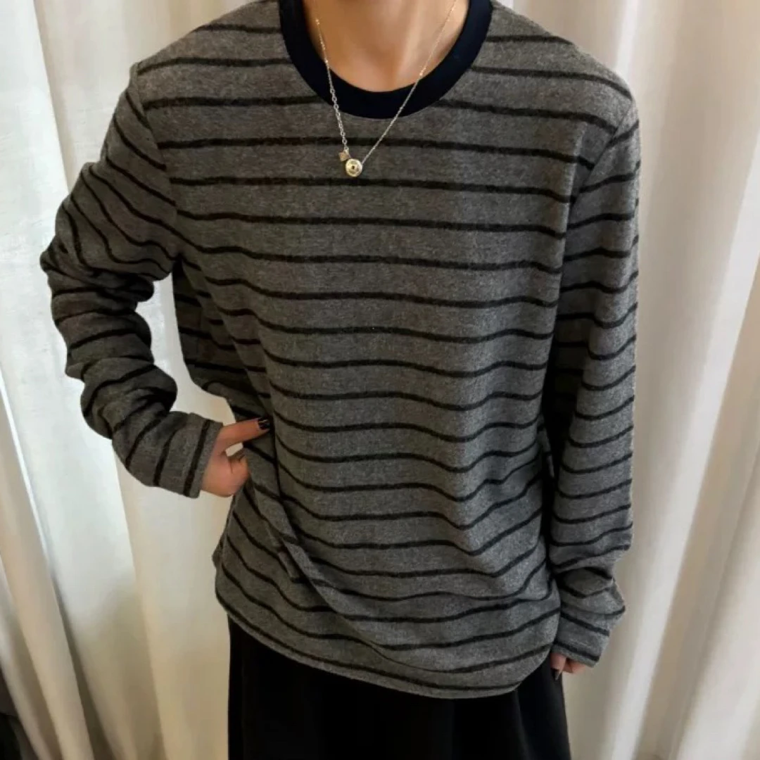 MEIZI时尚条纹女款上衣25T2368