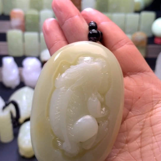 石材方解石手把件