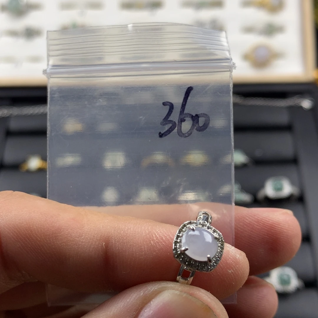 张***包翡翠银S925镀金镶嵌戒指360