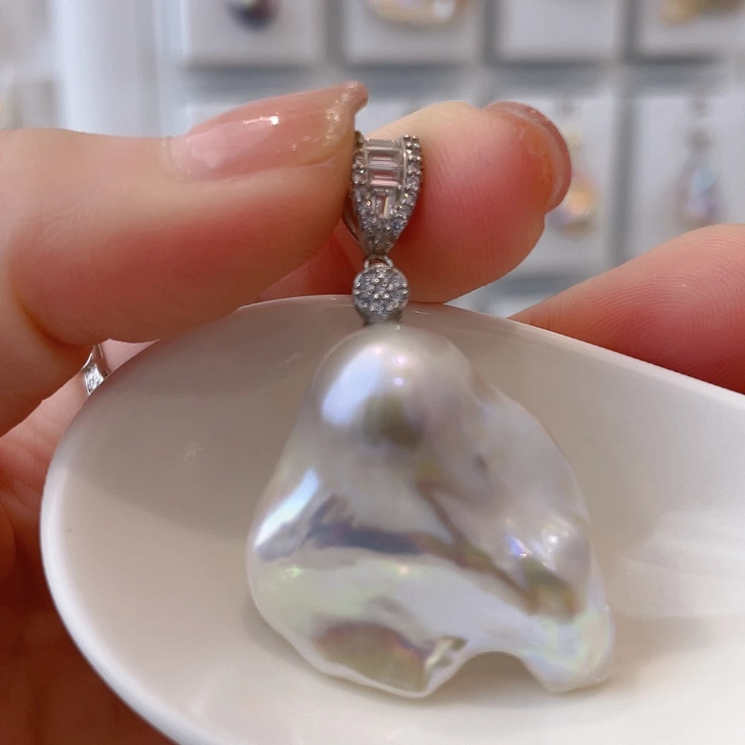 淡水珍珠颈饰银S925镶嵌?****…