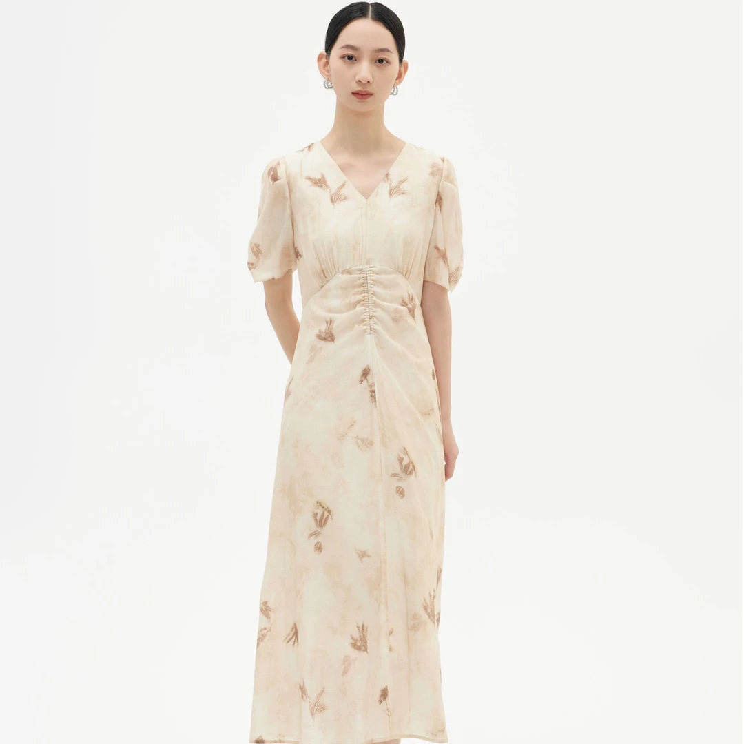 【佐色】时尚花料连衣裙（224324657）