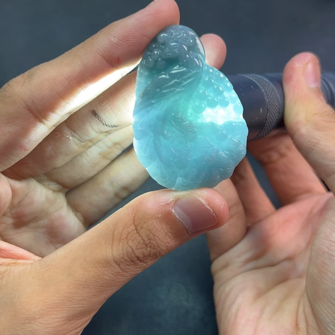 颈饰未镶嵌翡翠多样性拍一发一翡翠手工海蓝之谜凤凰