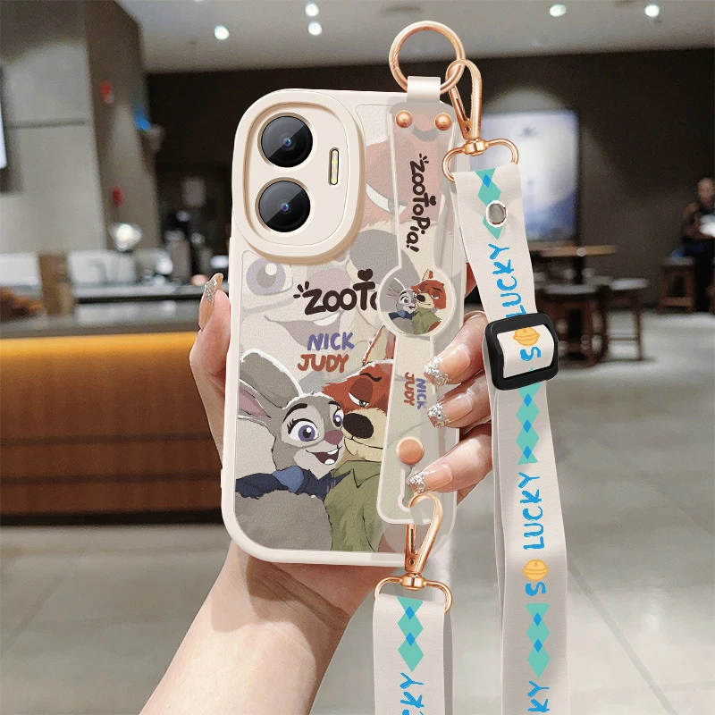 适用小米红米turbo4pro手机壳尼克朱迪redmi新款硅胶软壳斜挎挂绳