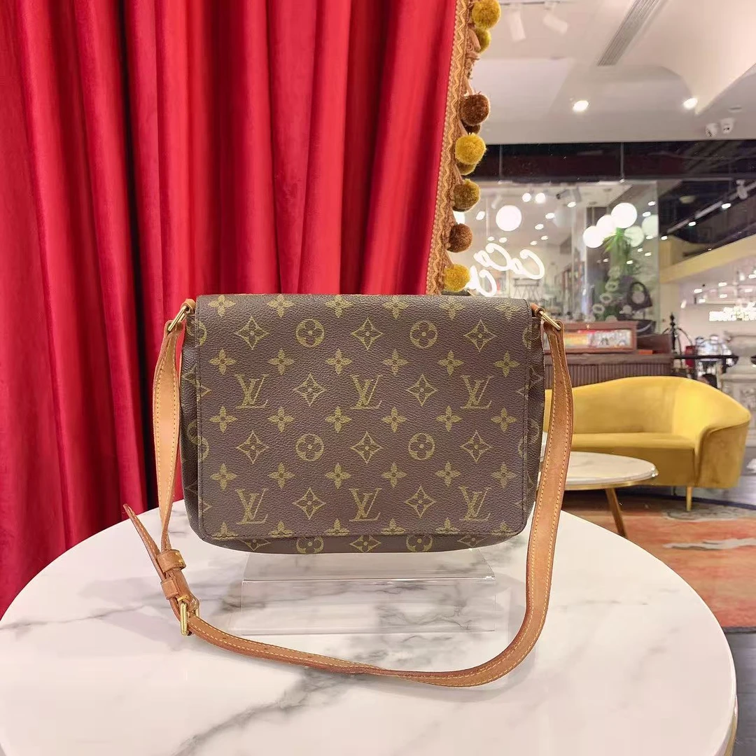 95新 LouisVuitton/路易威登 GGS横版王菲老花金扣单肩包96450421