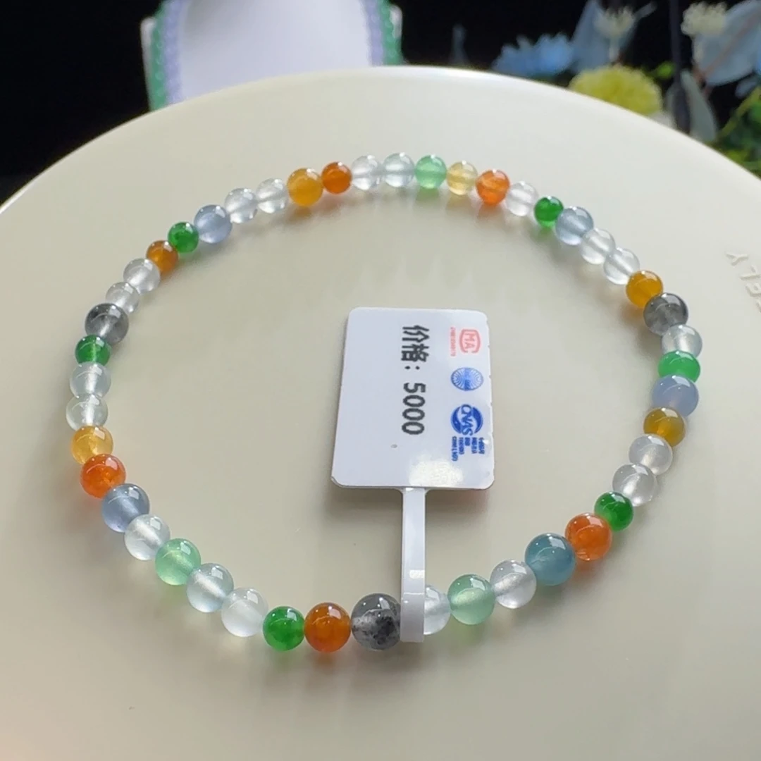 未镶嵌手链翡翠精品糖果色多宝单圈
