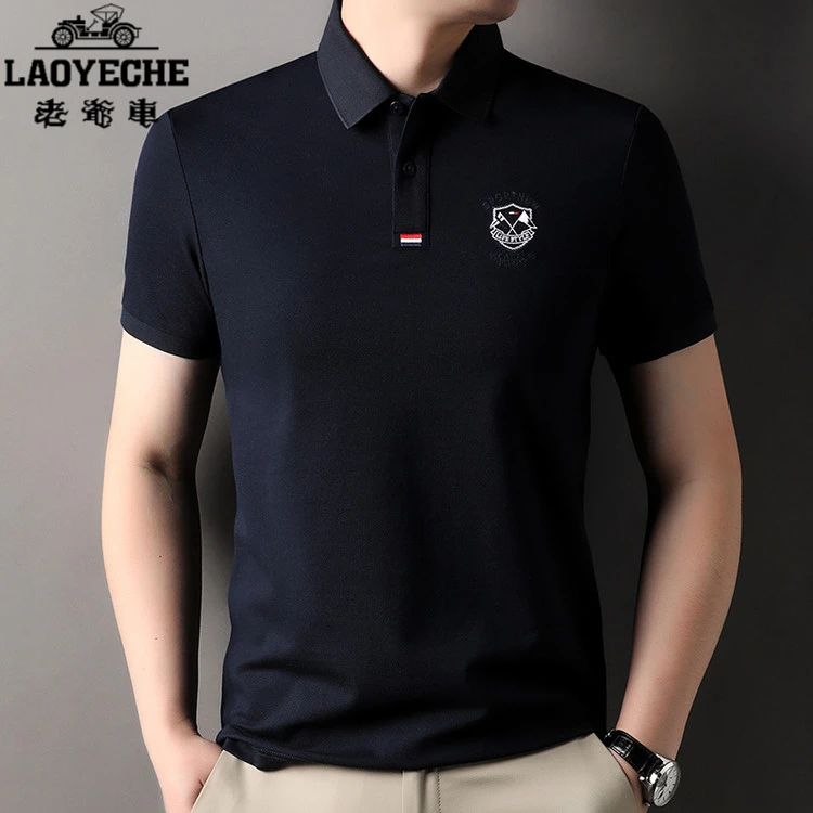 老爷车衬衫男短袖2025夏季新款潮流帅气寸衫薄款爸爸装半袖POLO衫