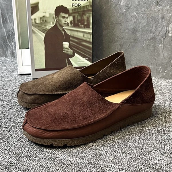 春季新款男士皮鞋一脚蹬休闲软皮轻便透气乐福鞋男开车鞋2258-62