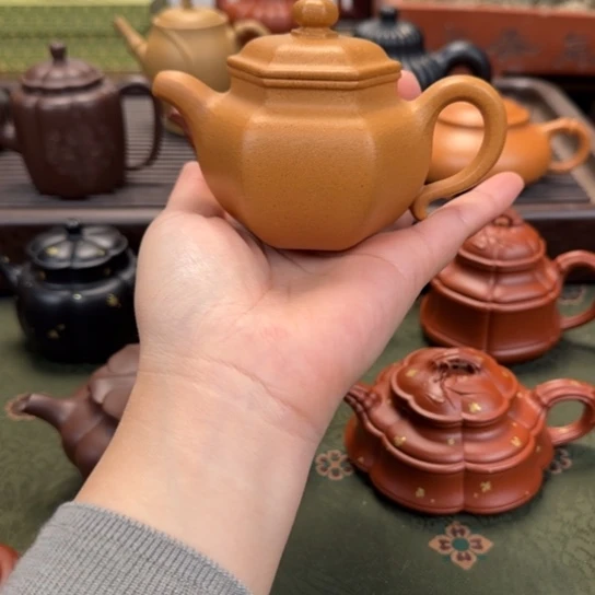 紫砂茶壶宜兴紫砂六方莲子