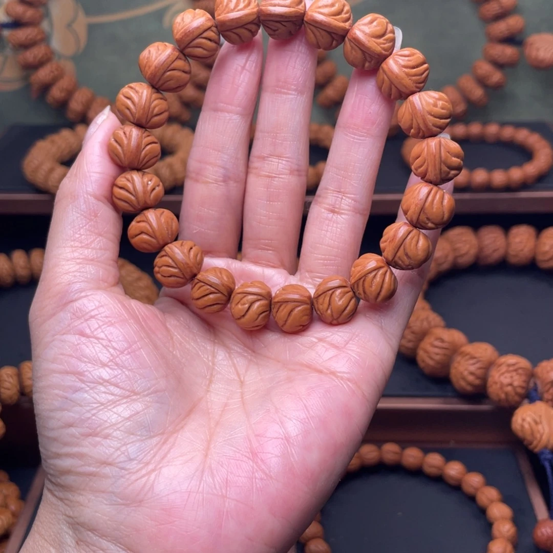 桃核手串13蟠龙爆肚