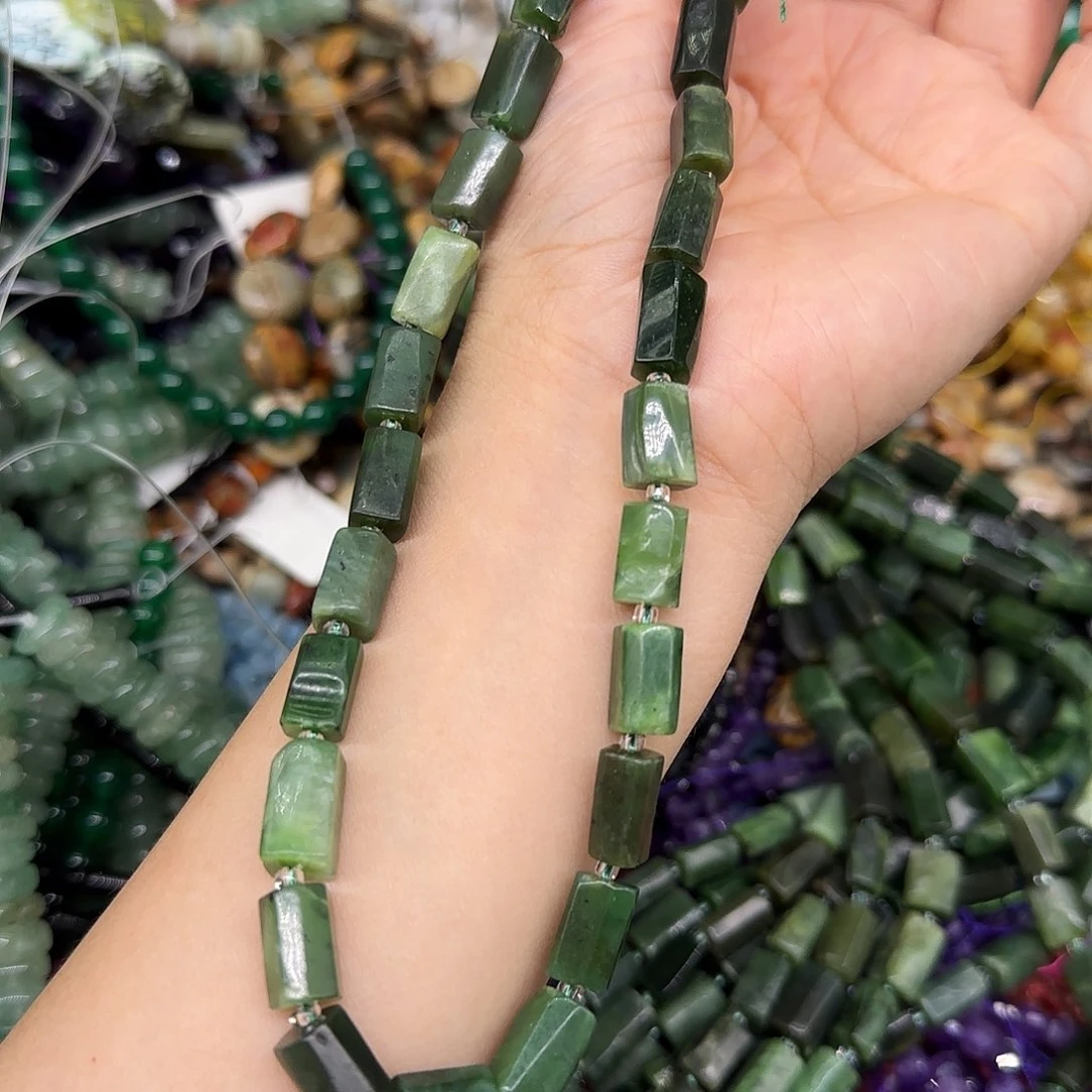 玛瑙/玉髓合金珠宝半成品碧玉7mm桶珠一条