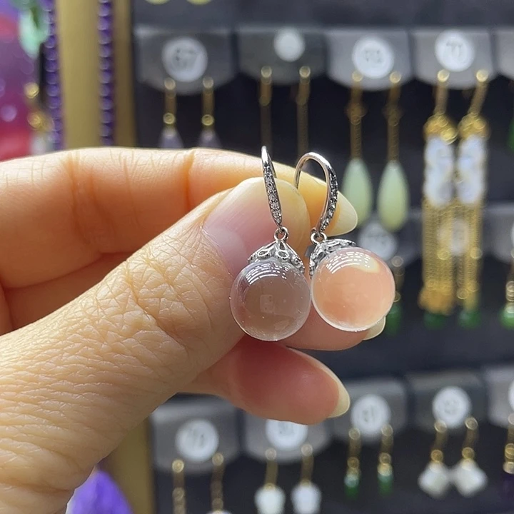 银S925镶嵌水晶耳饰