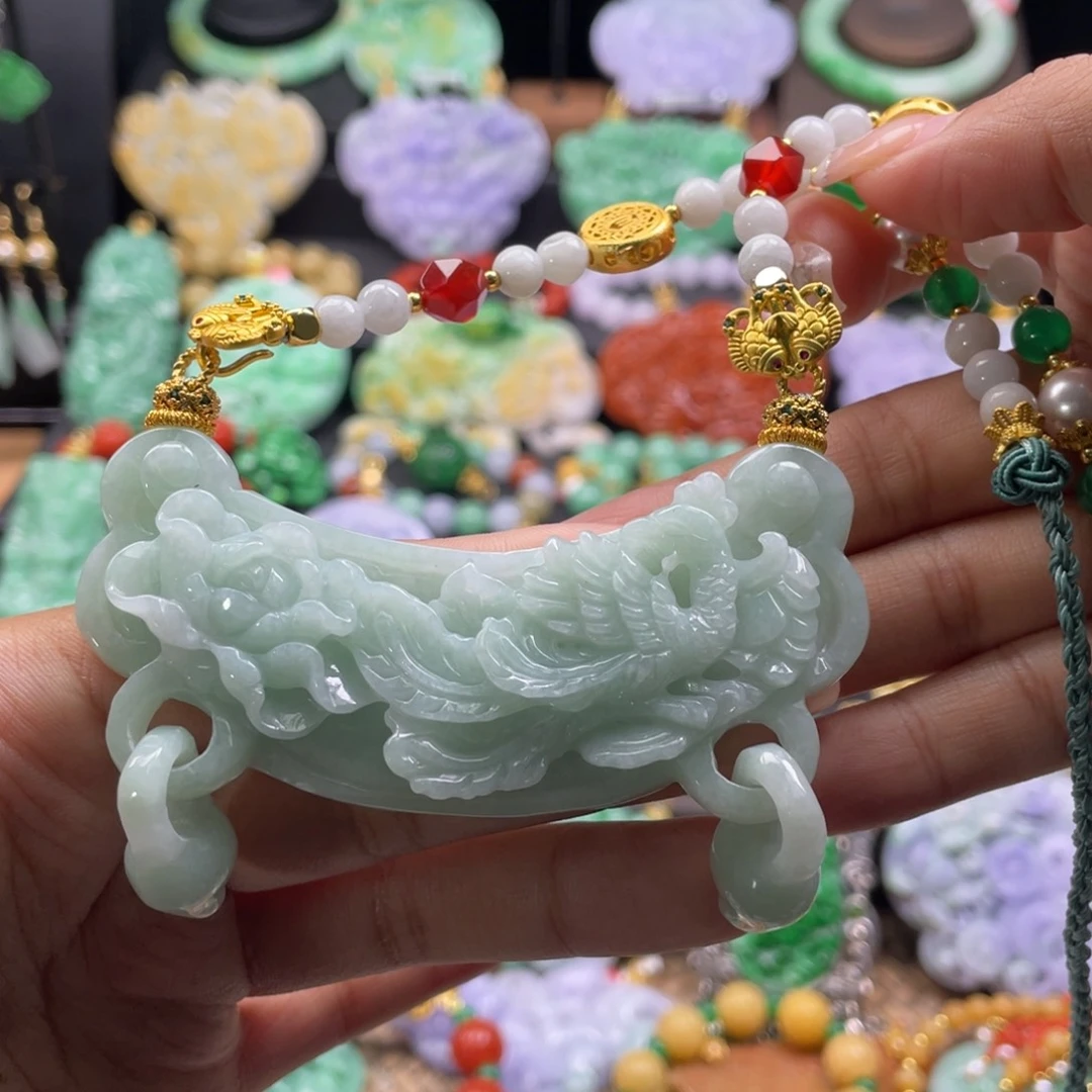 翡翠未镶嵌颈饰代编织