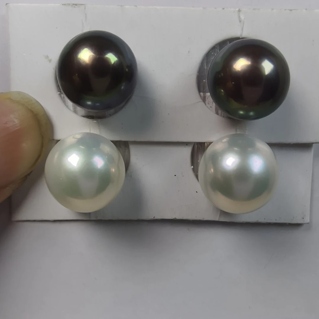 耳饰18K金镶嵌淡水珍珠