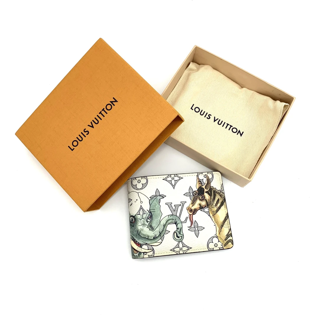 99新 LouisVuitton/路易威登 动物园短款对折钱包 尺寸12/9多功能
