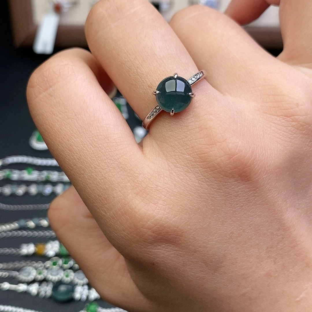 翡翠银S925镶嵌戒指