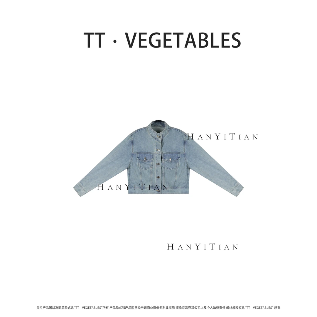 春讯 春季新款单排扣长袖牛仔外套 511086