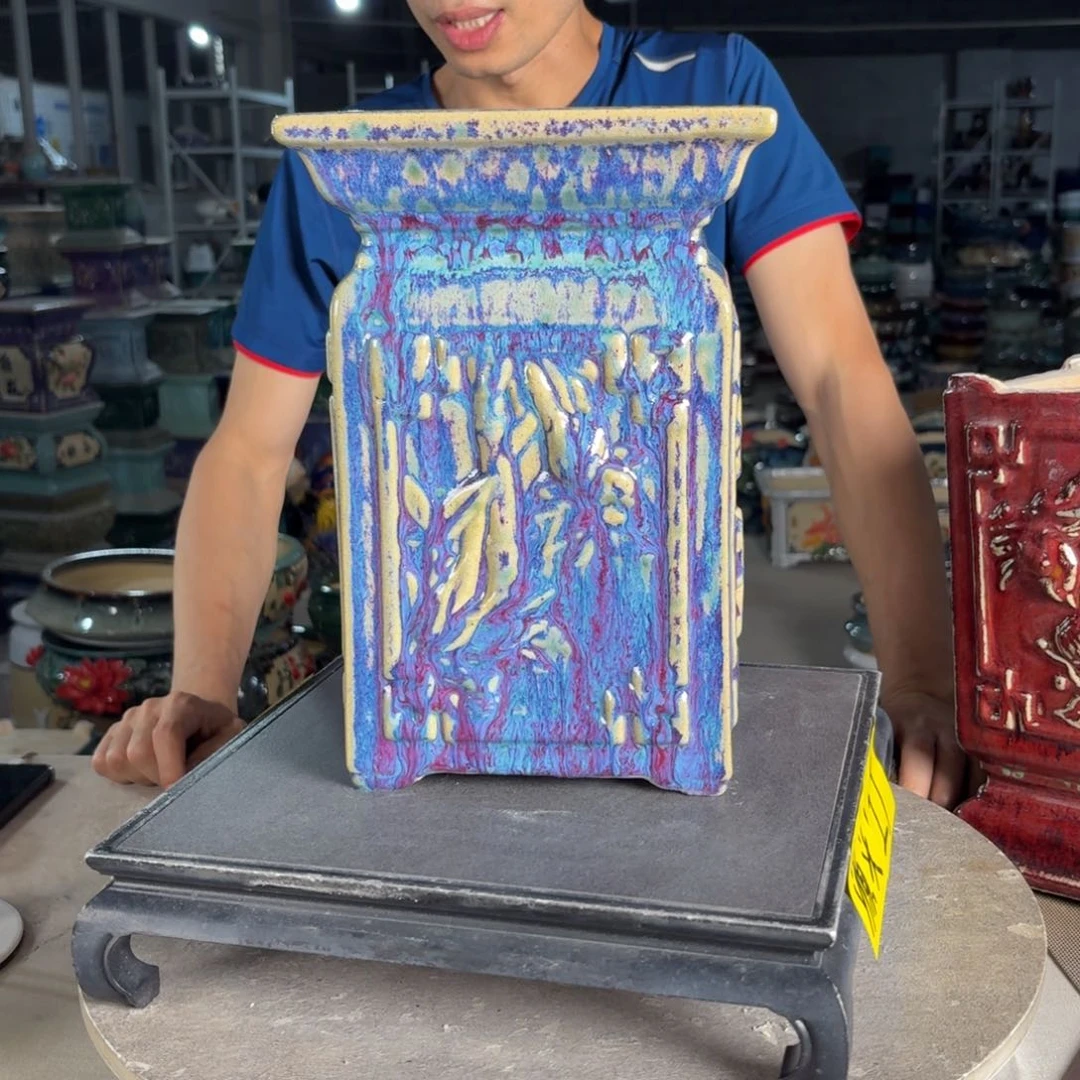 一风堂石湾花盆 面19高29微瑕692