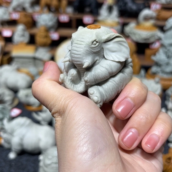 宣****计松花石雕刻小象