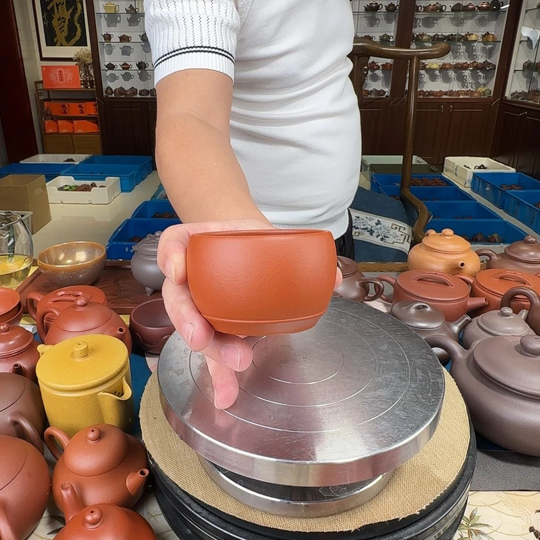 紫砂茶壶大度杯朱泥