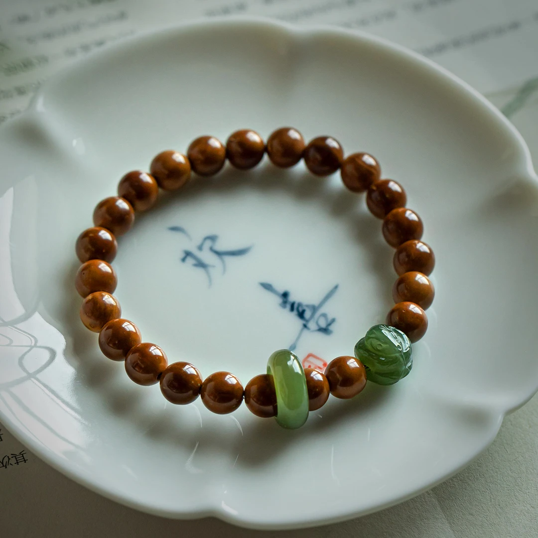 精选收藏级和田玉招财貔貅转运珠手串男库克菩提佛珠手链女