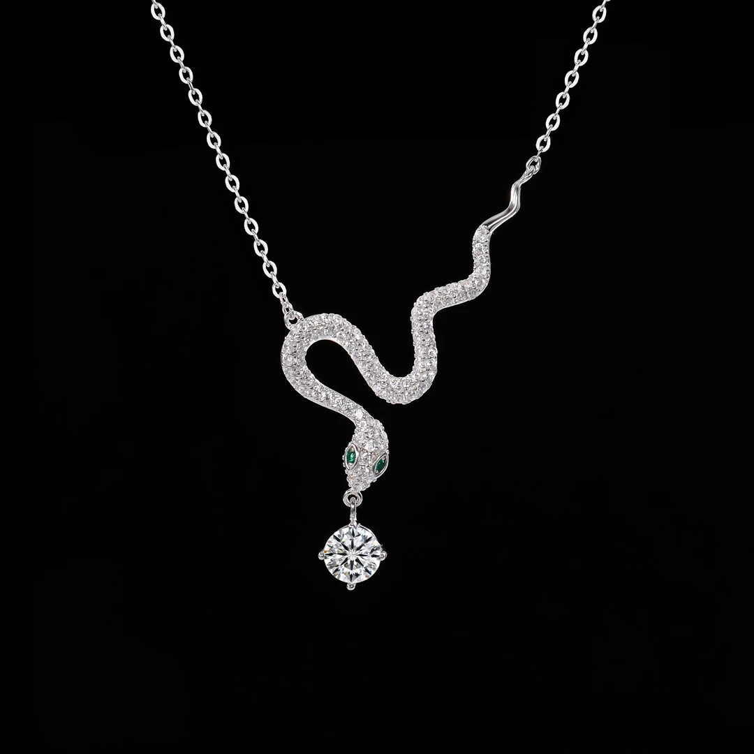 坠链均925银莫桑石 木木（SY3808)莫桑精致50分 45厘米项链