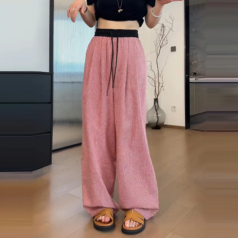 韩版宽松阔腿裤夏季气质新款简约休闲裤子慵懒风高级感拖地长裤女