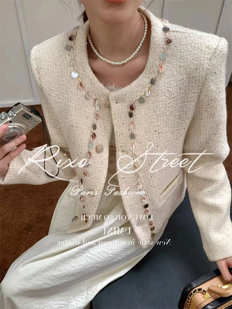 2025早春新款法式高级感精致小香加厚夹棉外套女上衣