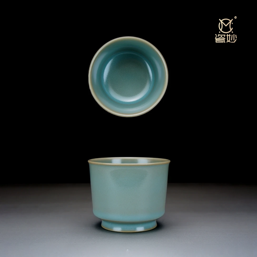 瓷妙汝瓷张公巷复烧天青釉融天杯原矿玛瑙入釉汝州原产地发货