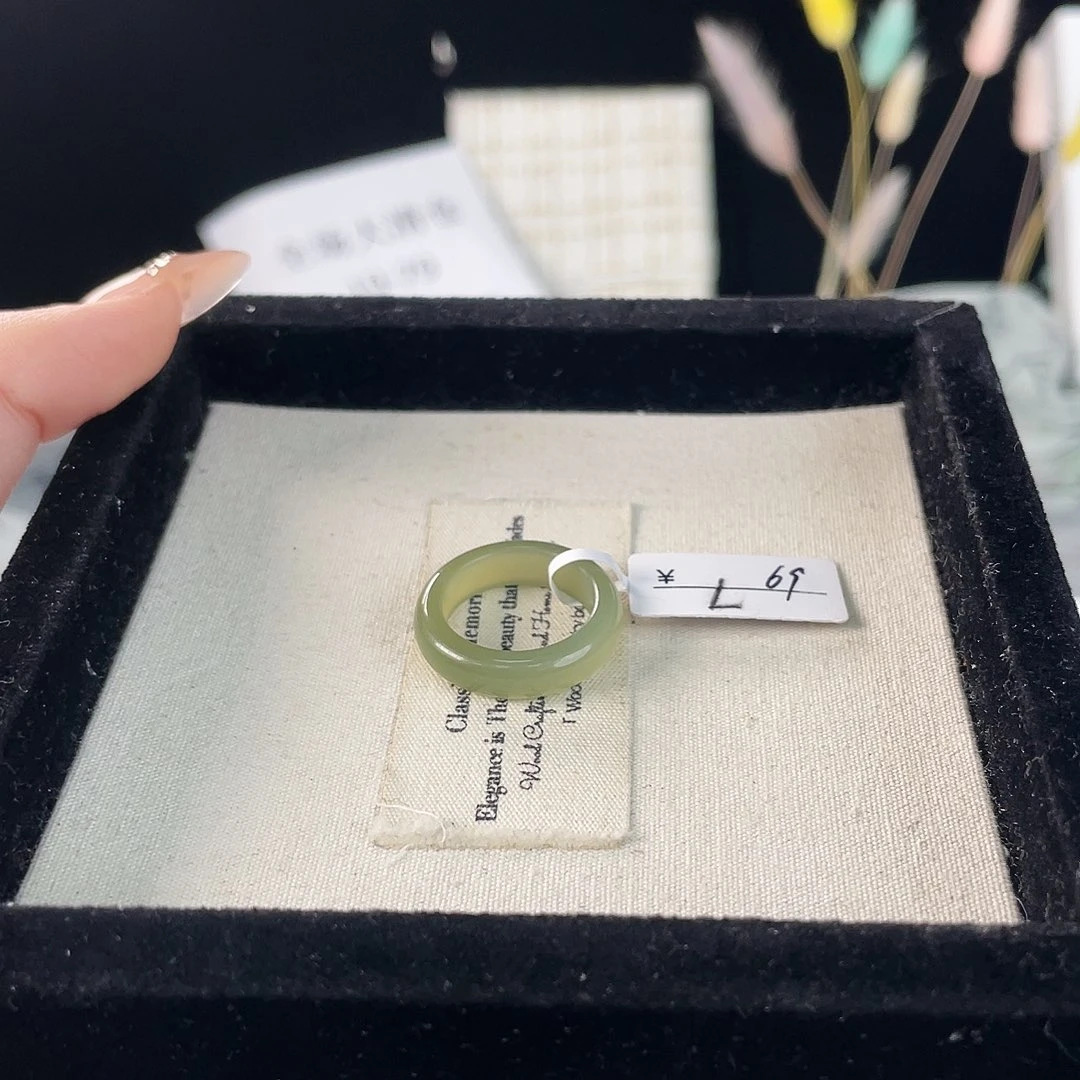 和田玉（糖玉）未镶嵌戒指h6湖水绿内经17.23mm不支持退换