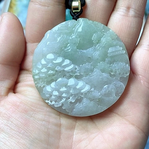 翡翠颈饰未镶嵌天然缅甸翡翠a货