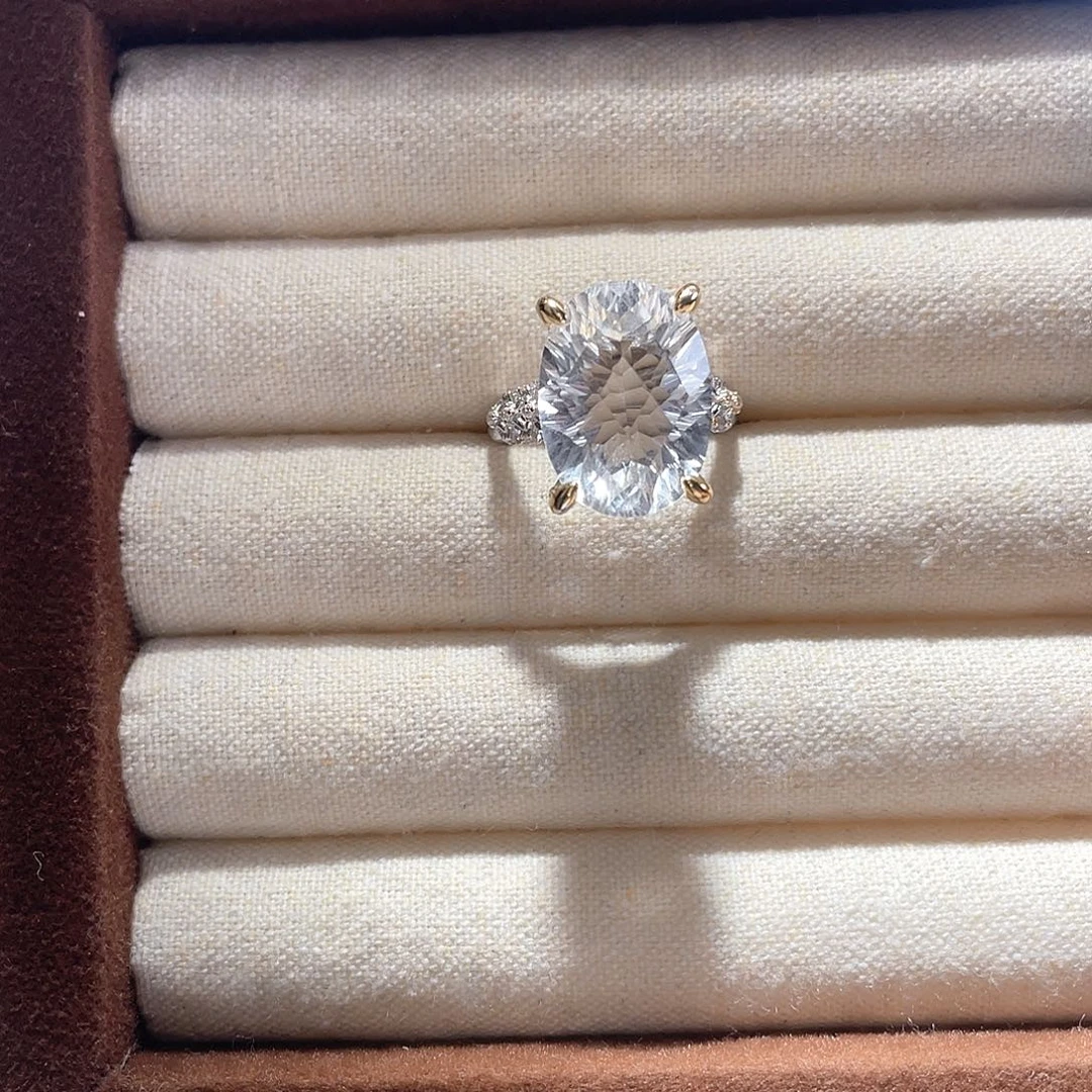 水晶戒指银S925镶嵌