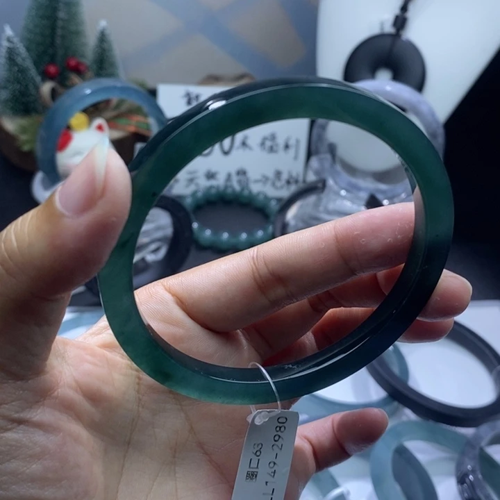 定制翡翠未镶嵌成品买断冰深绿63