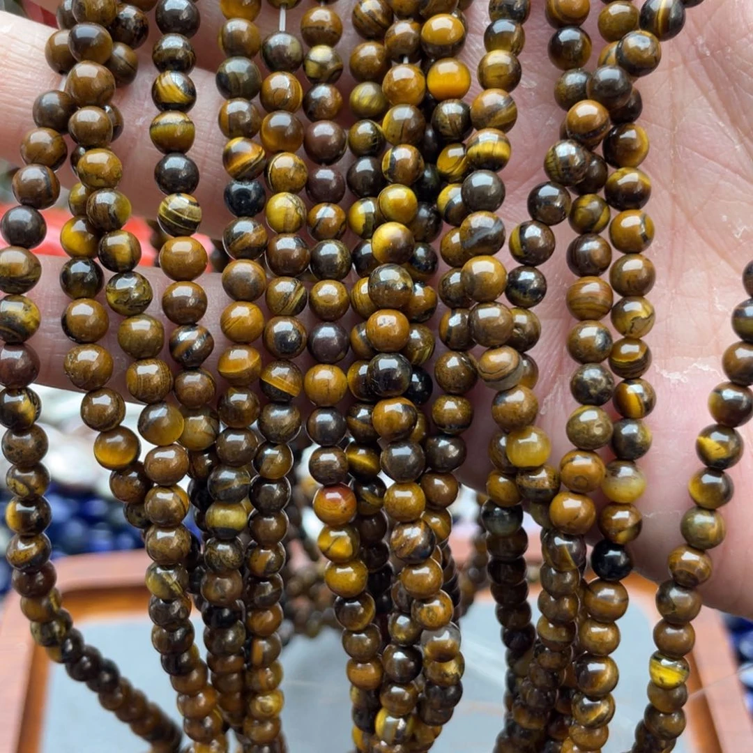 玛瑙/玉髓未镶嵌珠宝半成品黄虎眼1条卡4