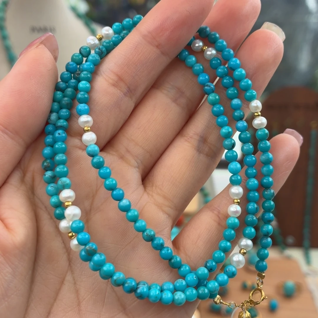 绿松石18K金镶嵌颈饰