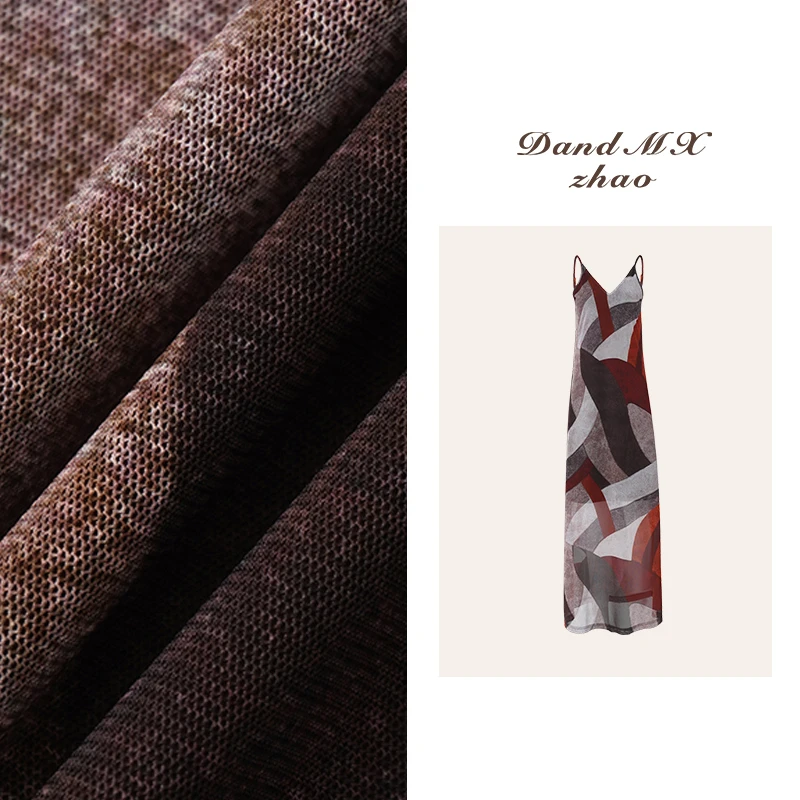 D&MX studio丨欧式古典艺术抽象几何风進口网纱连衣裙1665高个子