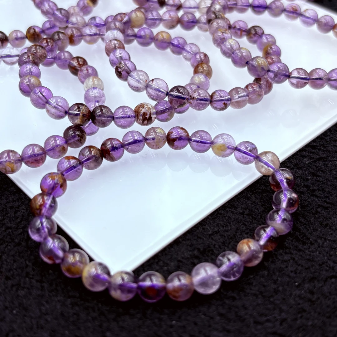 「戴琴珠宝」DQ1531-紫幽灵7mm左右单圈手串（多样性发其一）