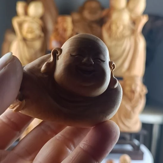 舆***榮香榧木崖柏弥勒手把弥勒