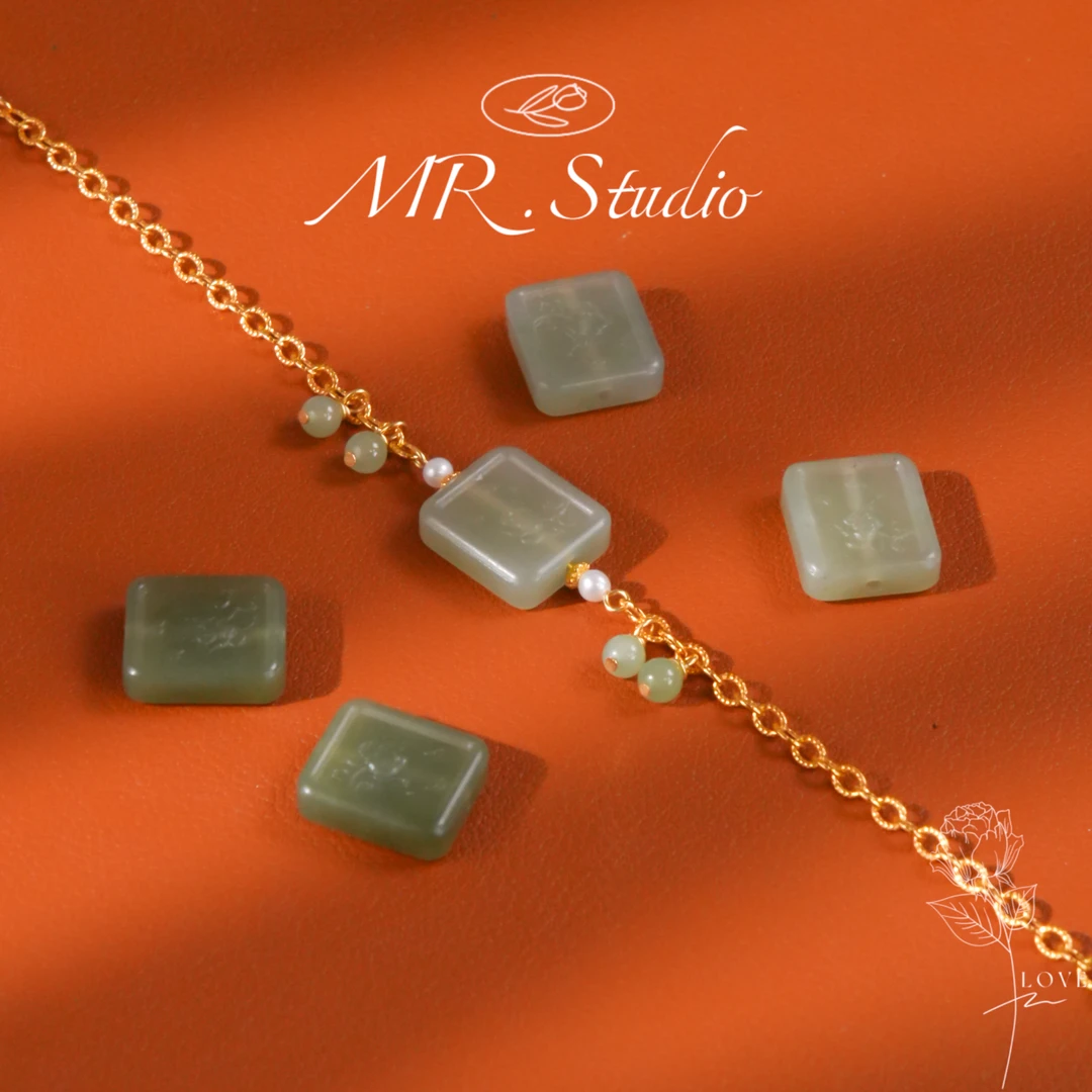 木润【晴水】S925银天然和田玉晴水方块手链