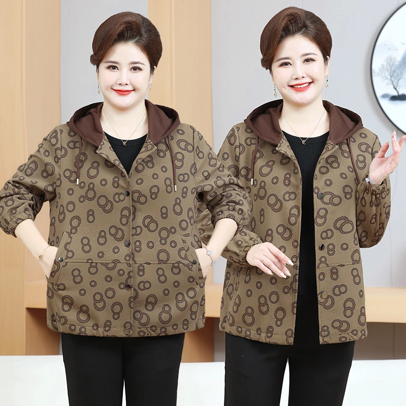 110-230斤中老年胖妈妈特大码外套奶奶风衣夹克妈妈秋装太太上衣